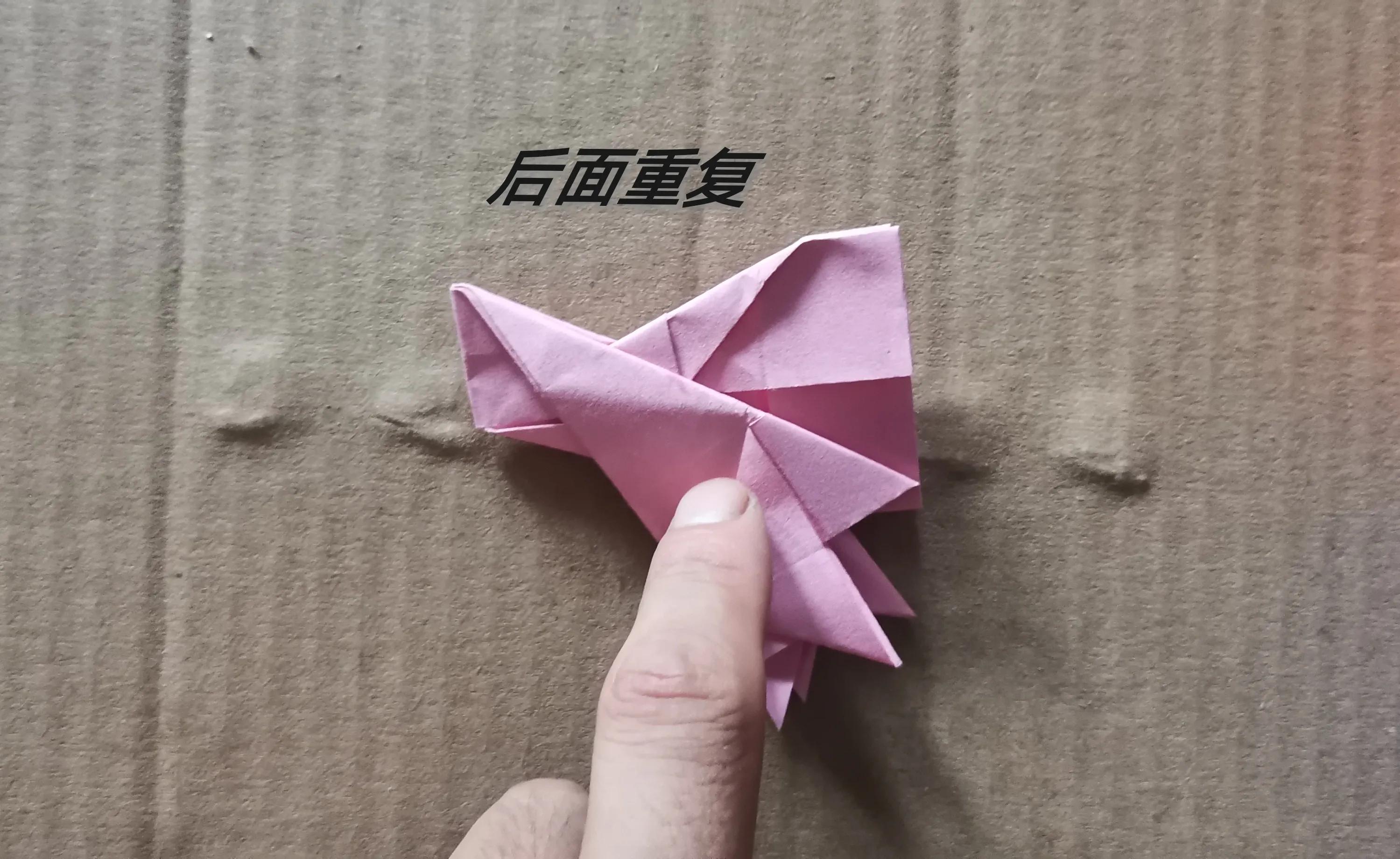 一张纸折的立体蝴蝶慢动作,用8厘米的纸折蝴蝶超简单