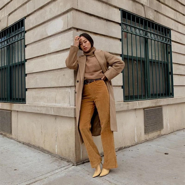 冬天什么女款裤子百搭,冬天裤子穿搭推荐女加长