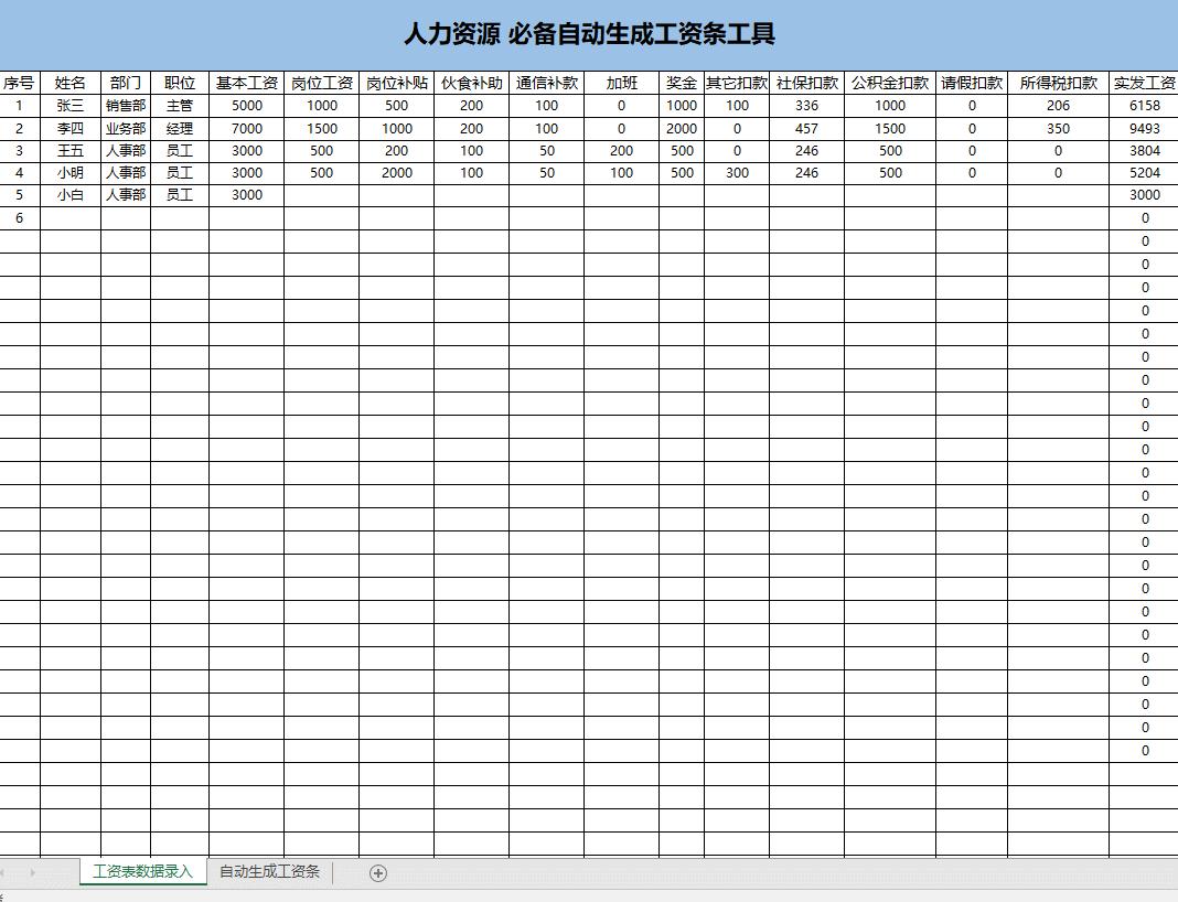 函数工资条制作方法excel,index函数和row函数做工资条