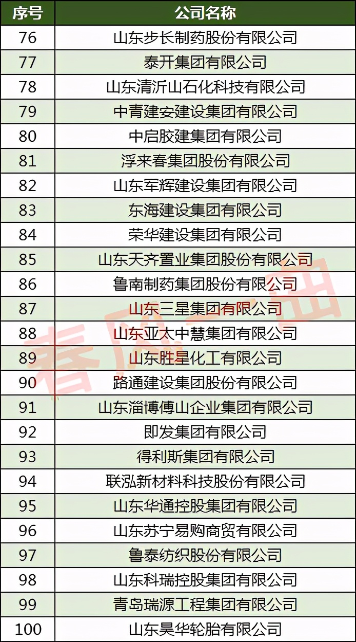 2021山东民营企业100强滨州版,中国民营企业500强山东各市名单