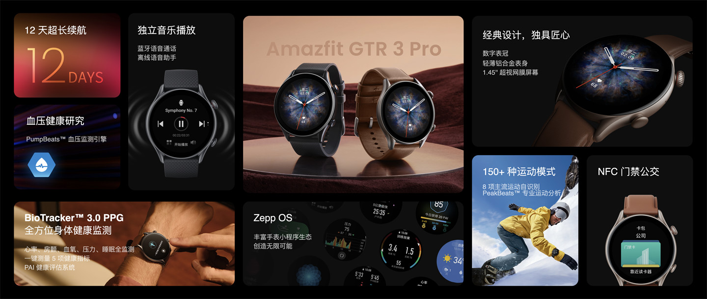 899元起，华米AmaziftGTR3/GTS3系列发布：国内首发血压监测