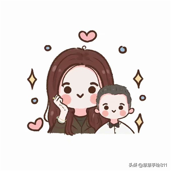 蜡笔娃娃手绘头像可爱,卡通女生头像小清新可爱简单手绘