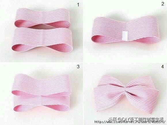 2.5厘米丝带古风蝴蝶结发饰教程,儿童古风丝带蝴蝶结发饰diy教程