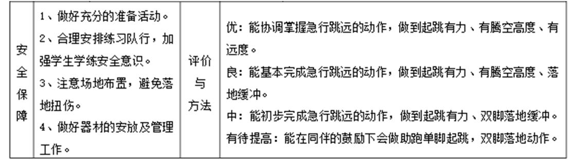 蹲踞式跳远优秀教案,小学三年级体育蹲踞式跳远教案