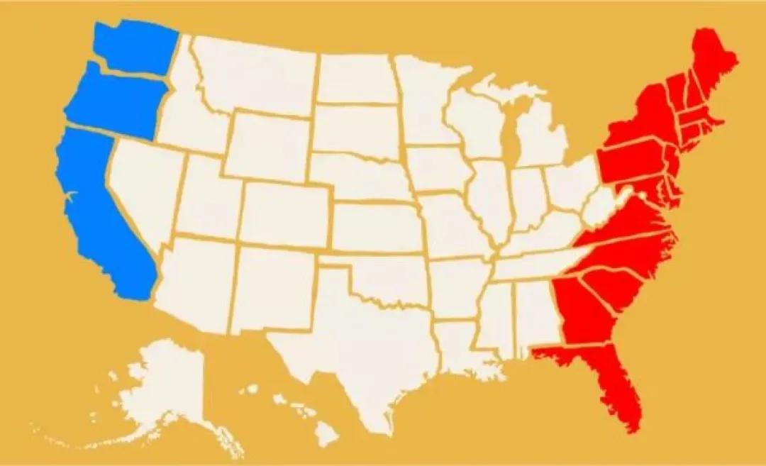 美帝海岸线怎么样,美帝东西海岸