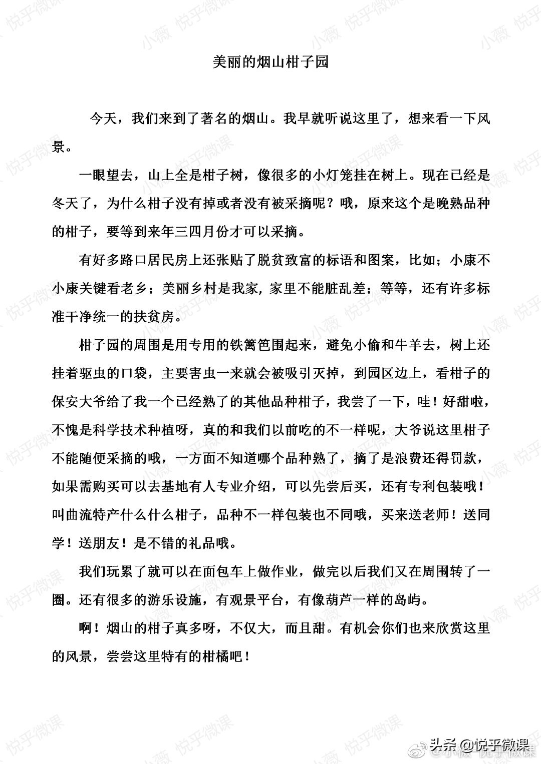 从《美丽的烟山柑子园》看写景习作的常见问题