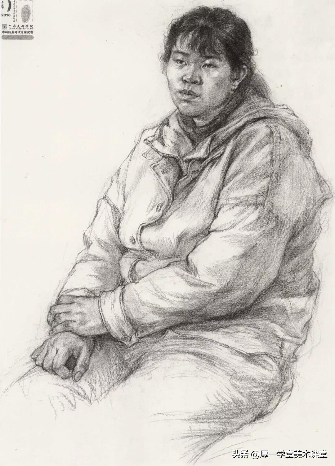 中国美院高分卷2020素描试卷,中国美院素描作品欣赏