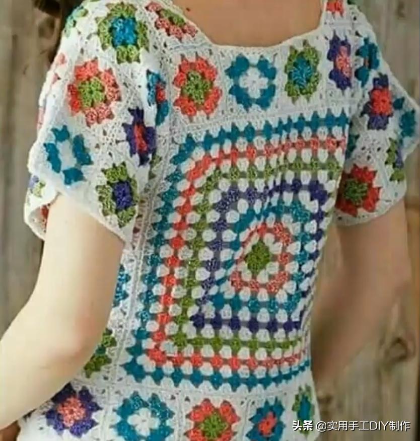 祖母方格编织长款外套教程,针织作品70款简约