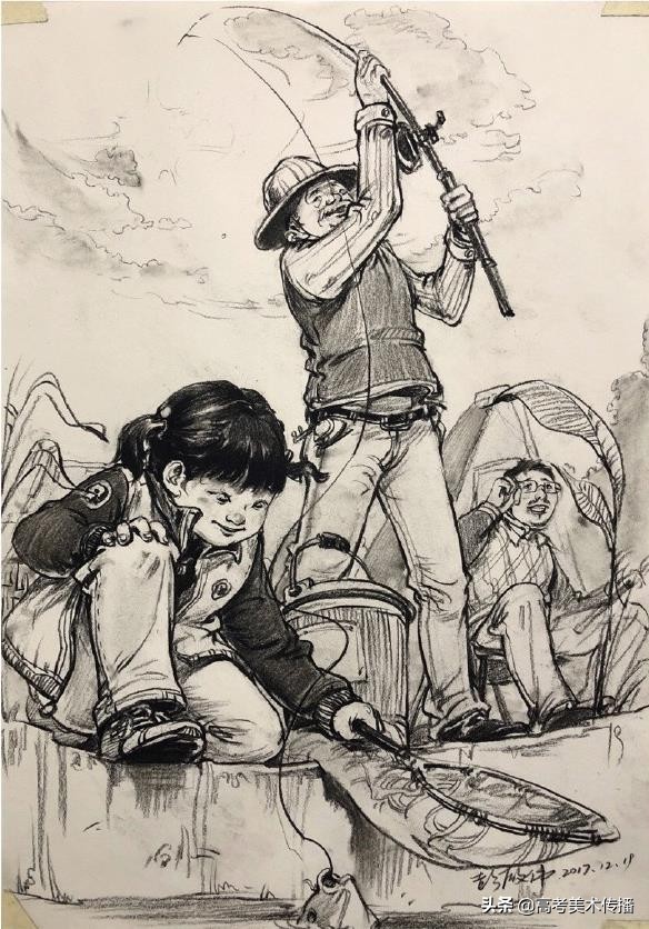 高分速写教室场景,央美速写场景高分