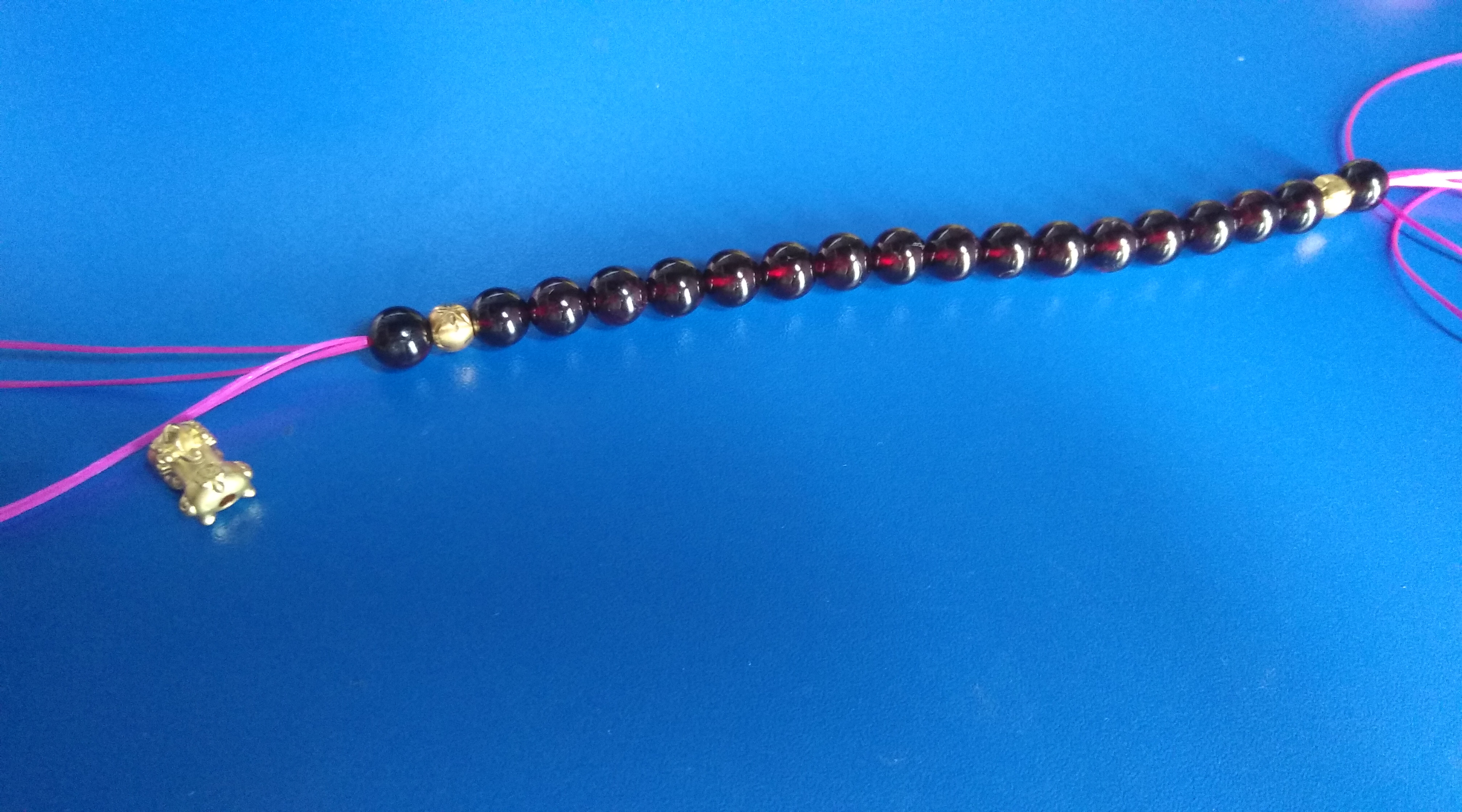 黄金貔貅转运珠手链编绳教程,貔貅黄金转运珠和朱砂怎么串