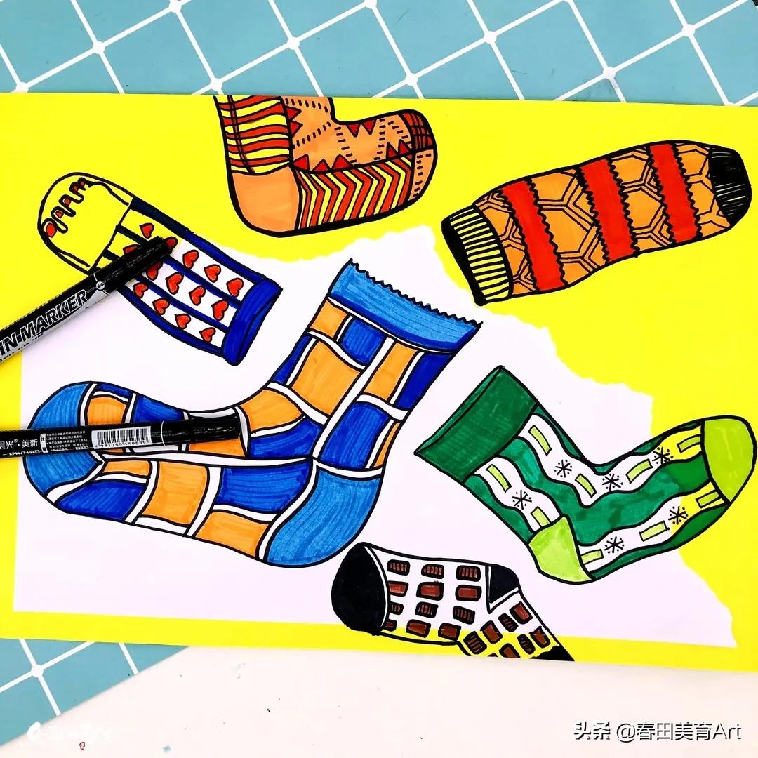 儿童美术袜子教案,创意美术5-6岁课程袜子