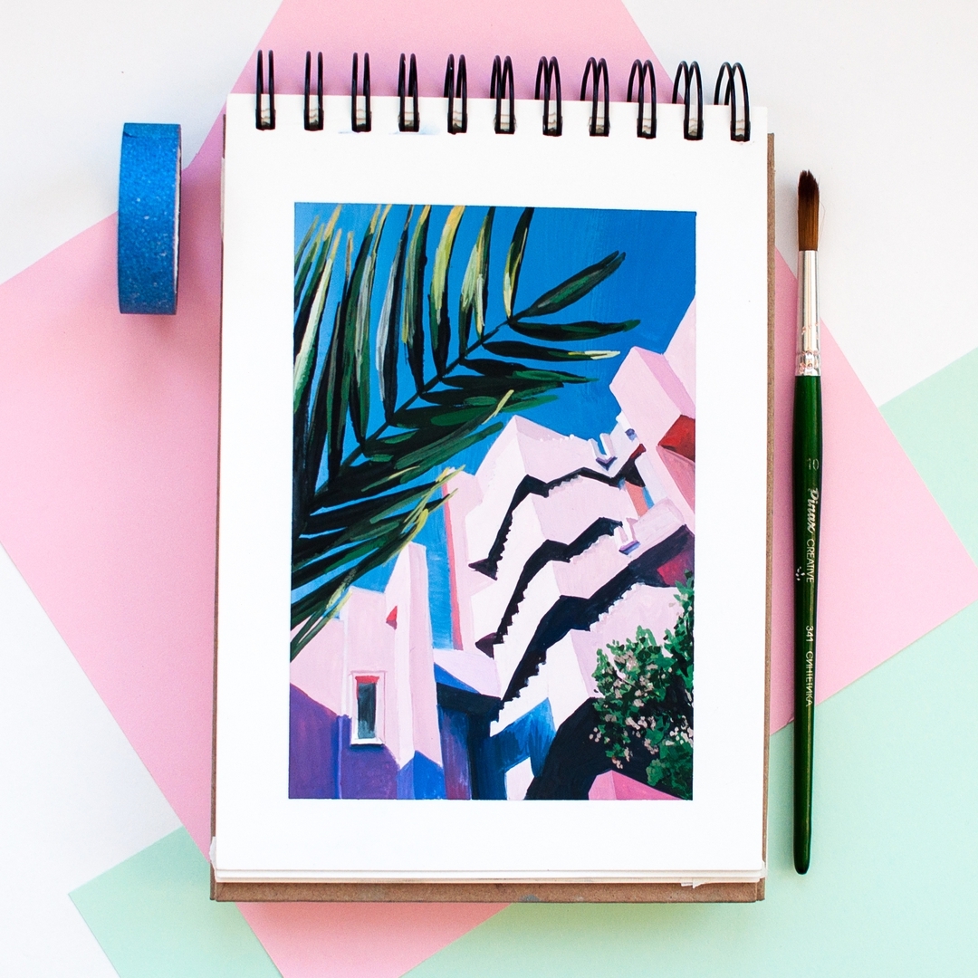 水彩手绘风景,sketchbook水彩手绘