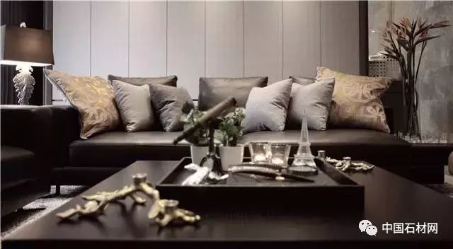 现代简约全屋大理石别墅效果图,轻奢风装修大理石别墅图片