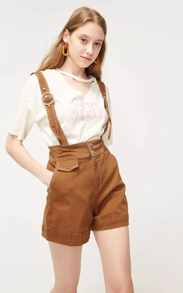 迪士尼联名假背带裤,moussy连体裤同款