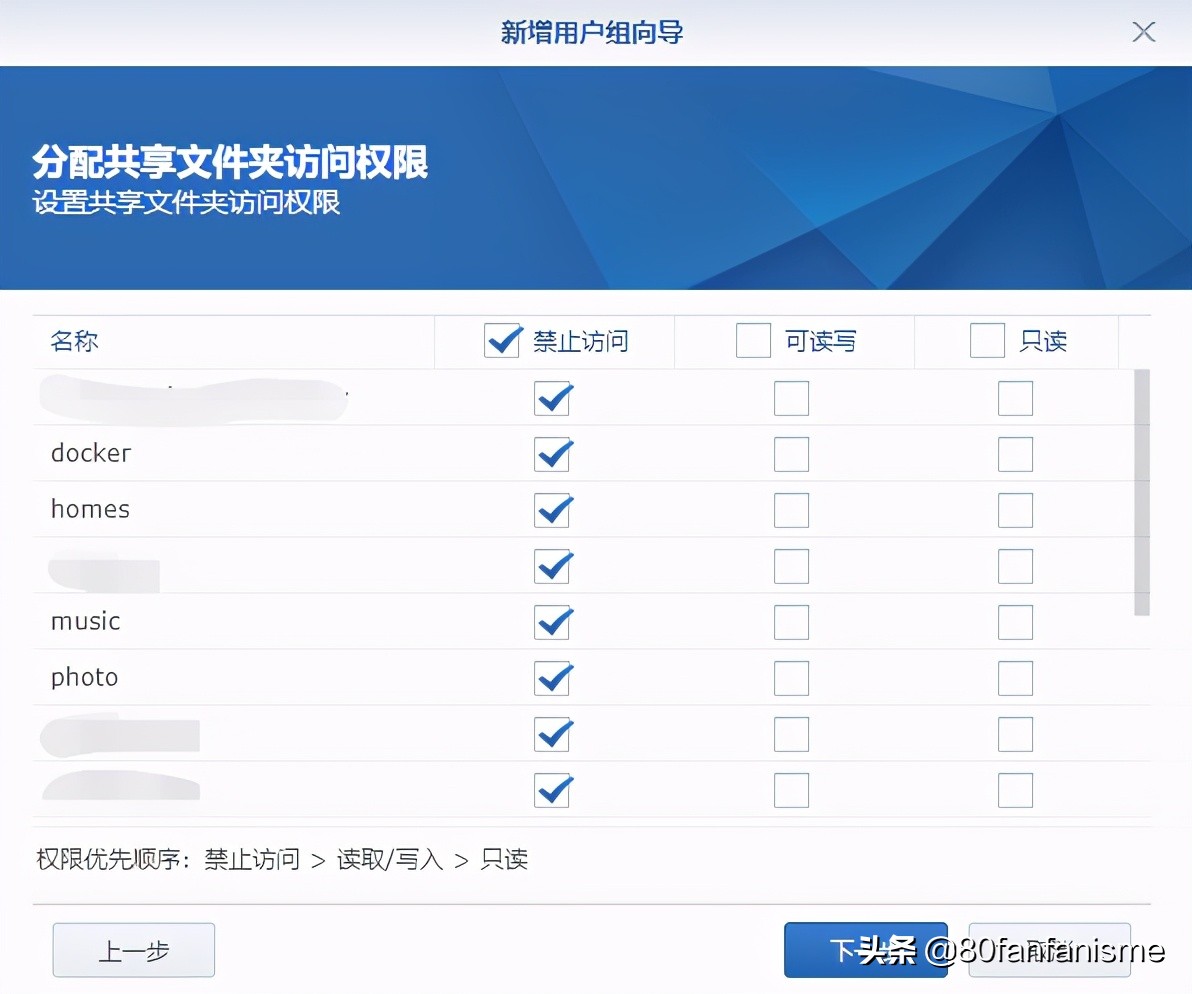群晖nas共享文件权限设置,群晖nas用户与群组的解释