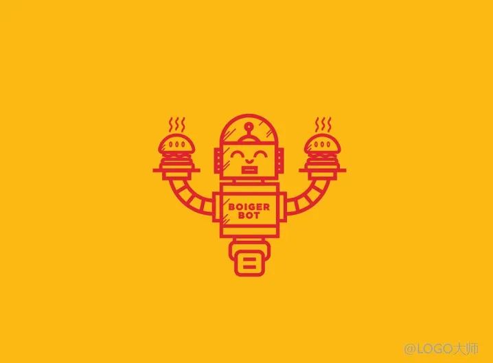 汉堡logo背景设计效果图,汉堡LOGO设计