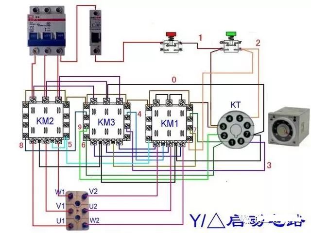 费控电表外置断路器接线图,脱扣断路器接线图带三相电表