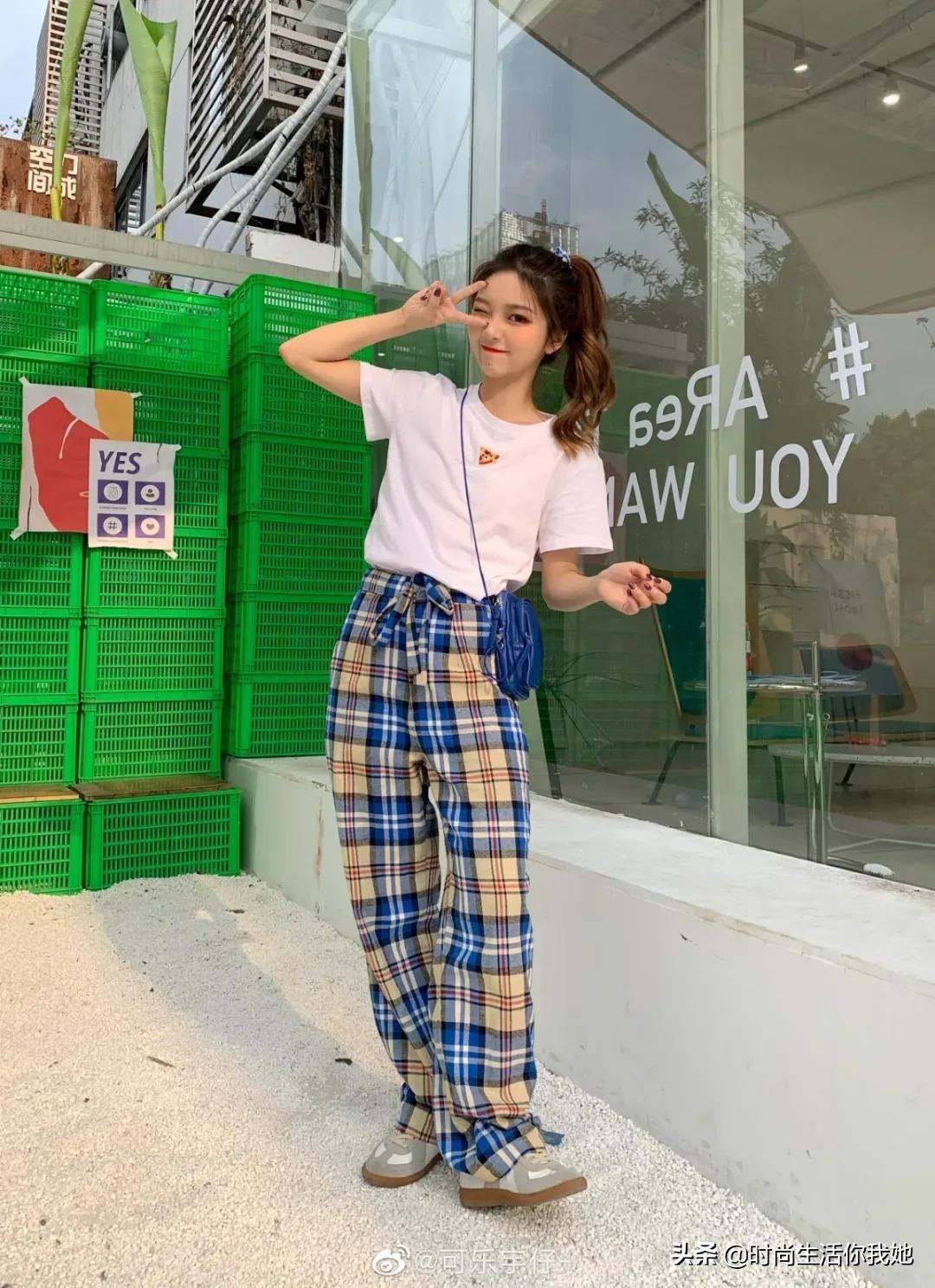 小个子穿搭145-150高腰裤子,小个子穿搭150高腰上衣