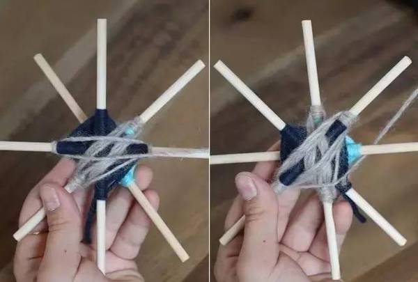 粗毛线绕花朵教程,毛线筷子绕花朵教程