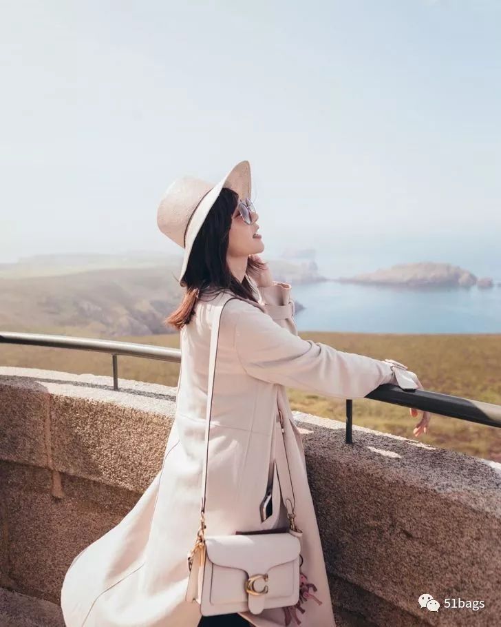 coach酒神包tabby奶茶色,coach酒神包正品细节图