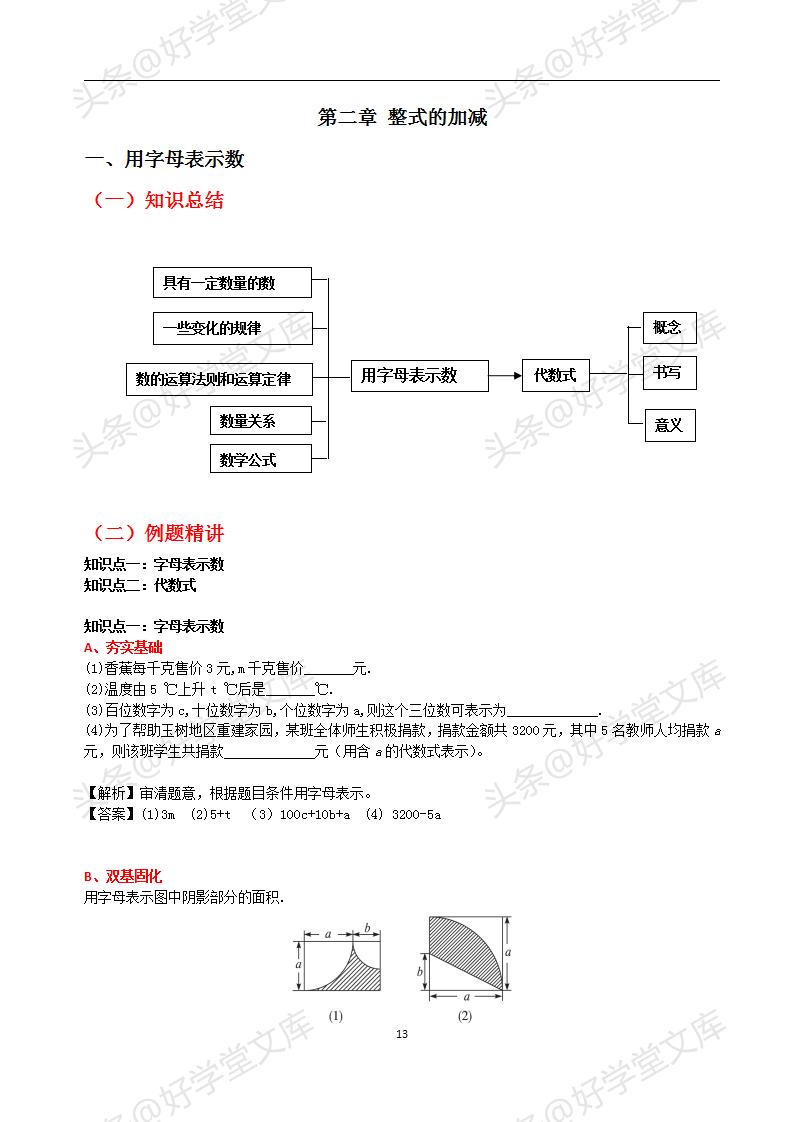 初中数学提分专题复习,初一数学提分宝典资料