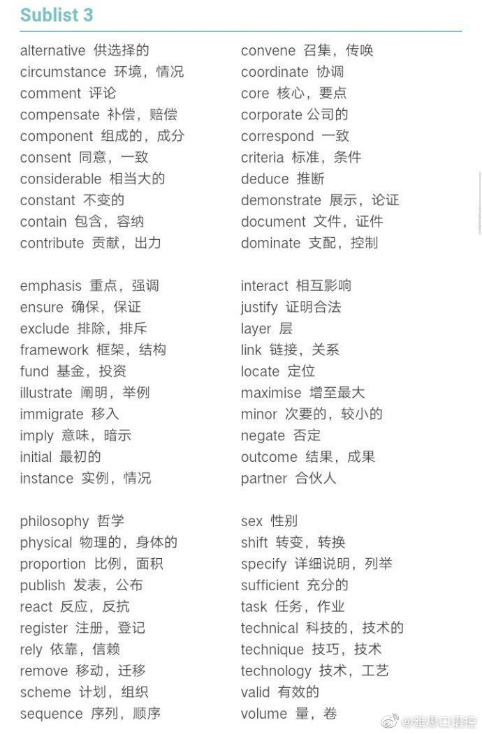 雅思听力场景分类高频词汇表,雅思gsl词汇表txt