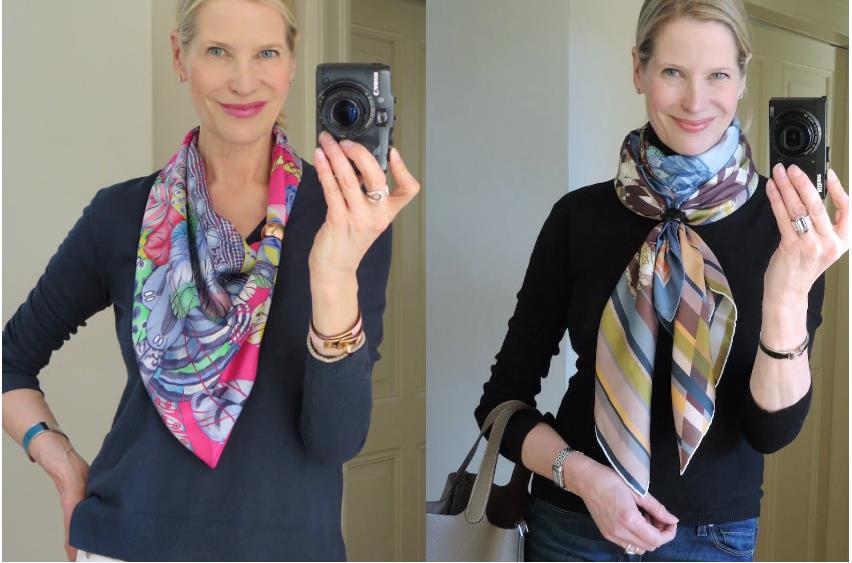 简单到一学就会的丝巾搭配,时尚博主丝巾搭配