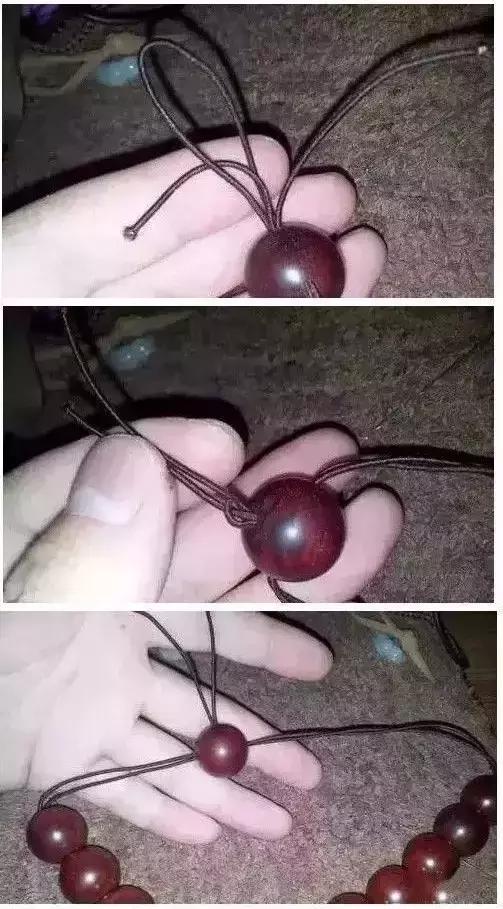 单绳隔珠打结视频教程,手串伸缩加珠绳打结法