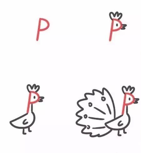 26个字母趣味简笔画动物,26个英文字母趣味简笔画