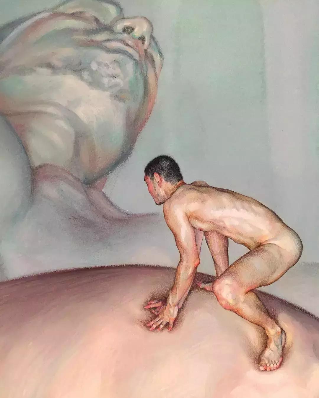 人体彩铅,人体五官彩铅