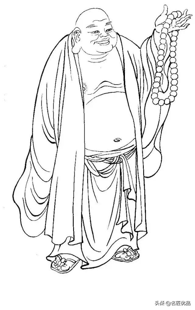 降龙罗汉白描图高清图片,降龙伏虎罗汉图白描