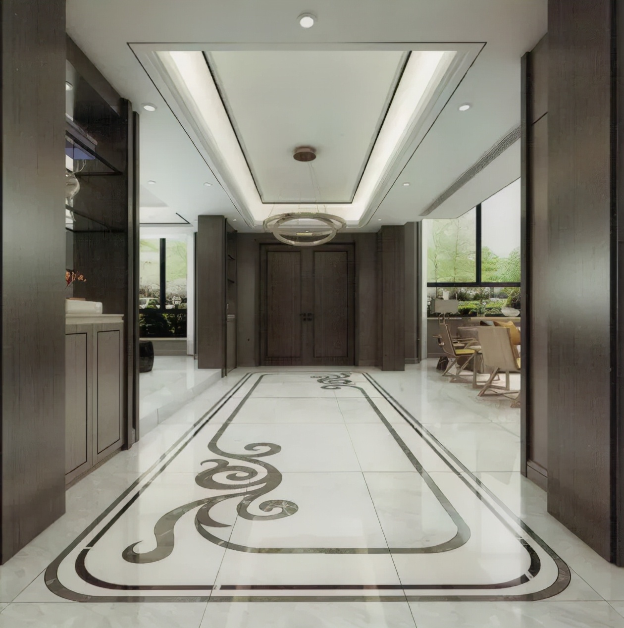 大理石水刀拼花现代,大理石水刀拼花现代风格效果