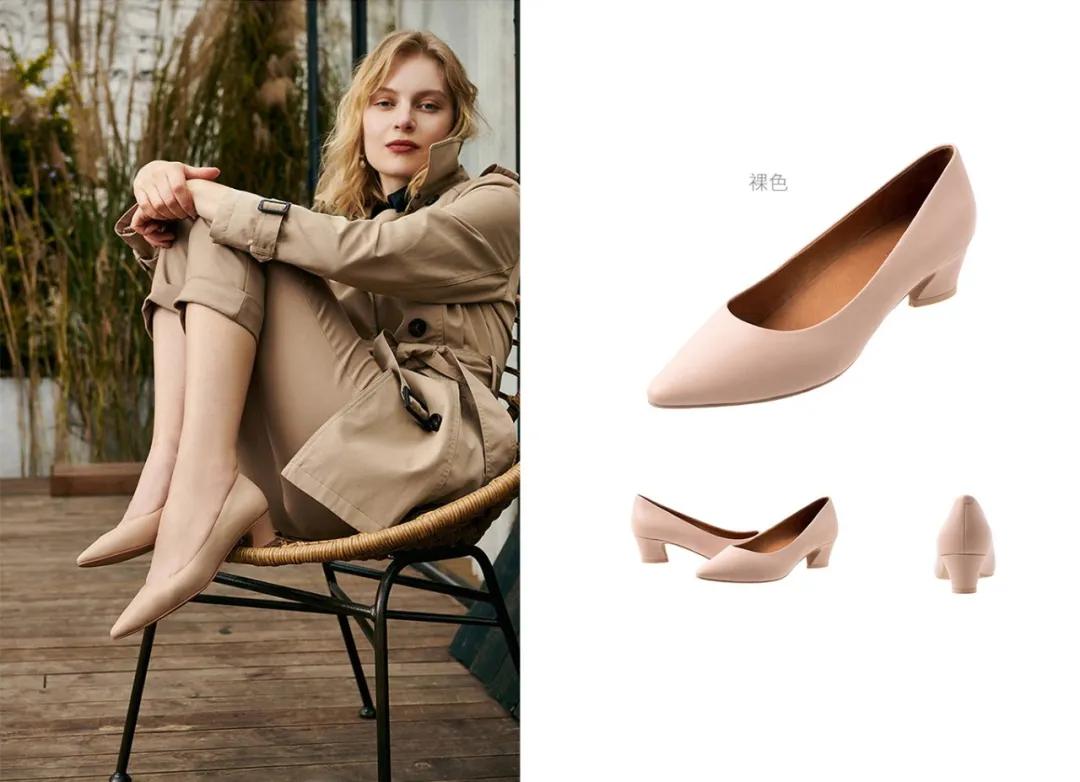 方头法式赫本风女单鞋粗跟,赫本风复古粗跟单鞋显脚瘦