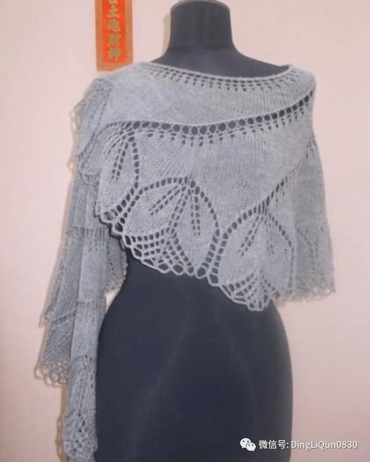 披肩围巾两用针织方法,针织时髦的新型披肩