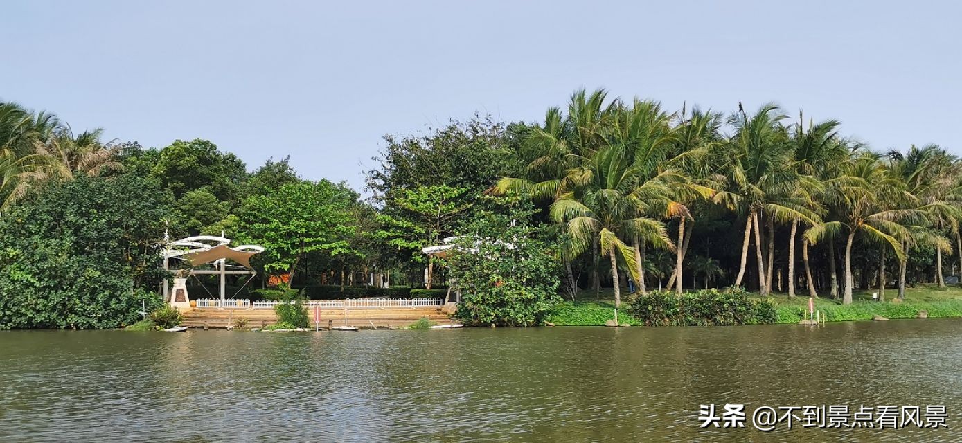 海口海甸岛白沙门公园夜景,海口旅游景点白沙门