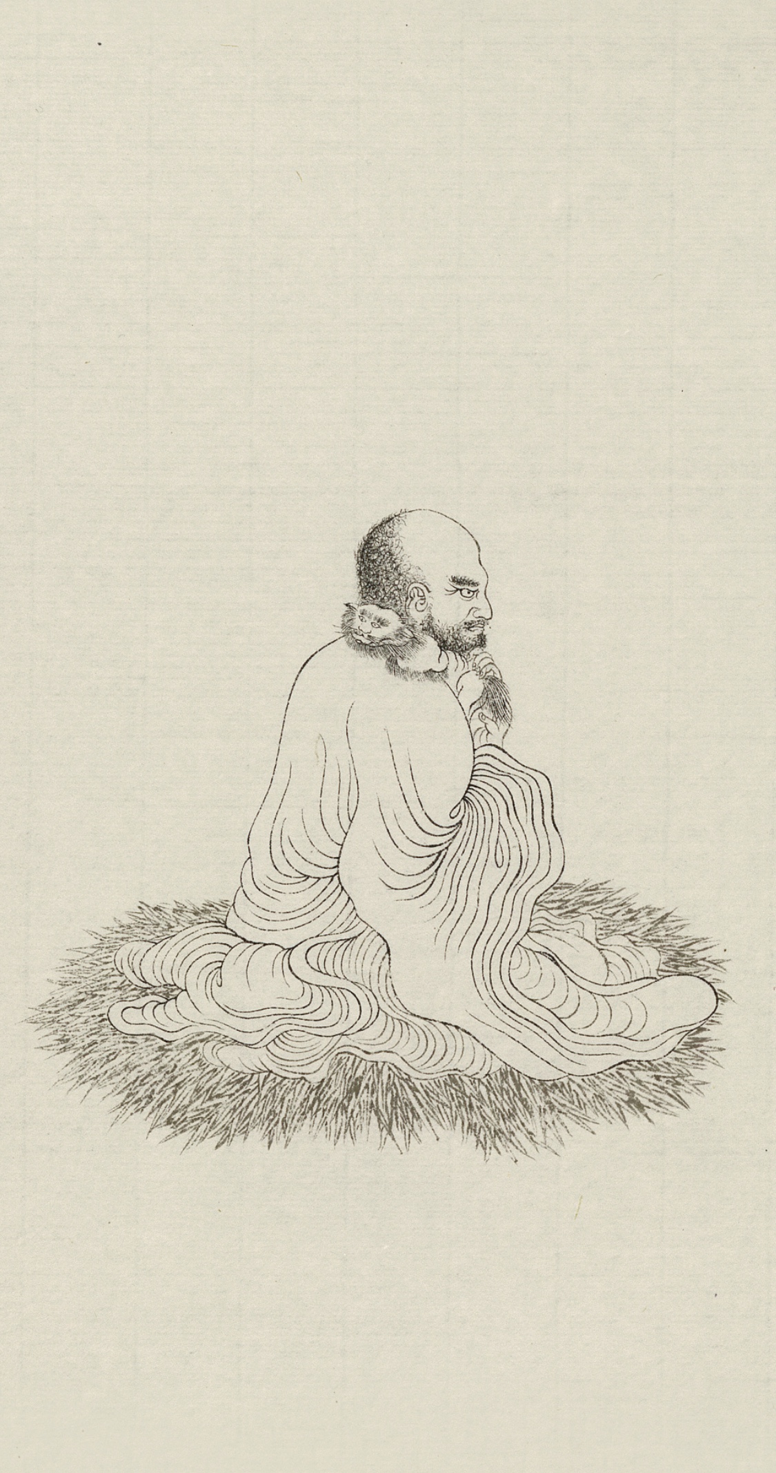 吕布白描绣像图,吕布白描画欣赏