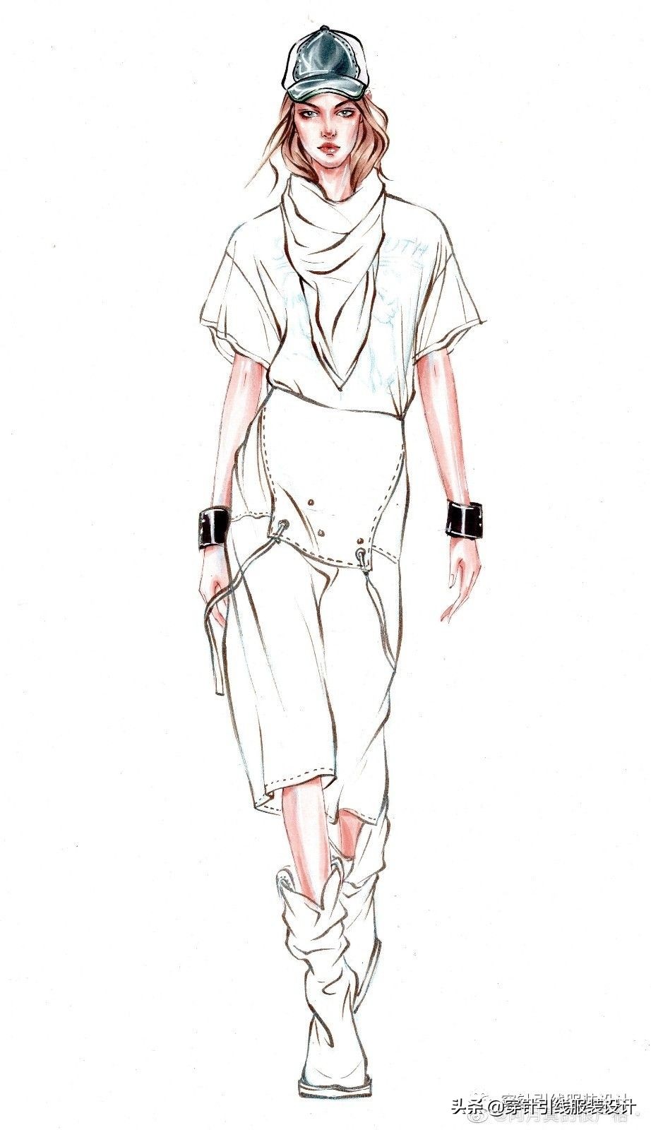 礼服服装效果图手绘,西装手绘服装效果图