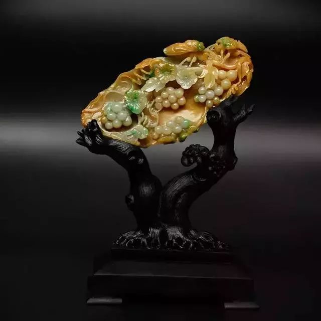 苹果玉石雕刻,玉石雕刻各种小型水果