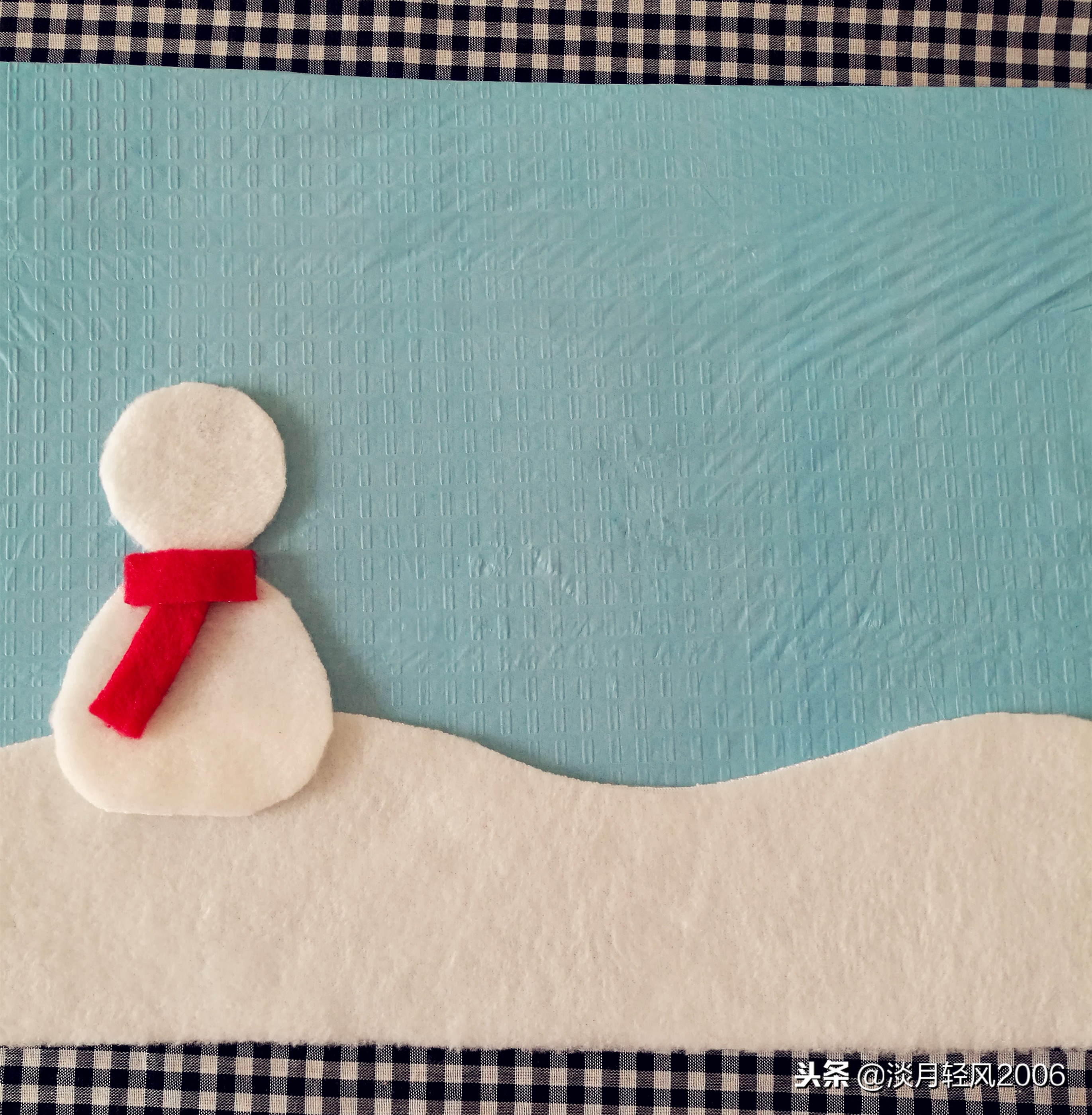 冬日布贴画制作,关于冬天的手工贴画