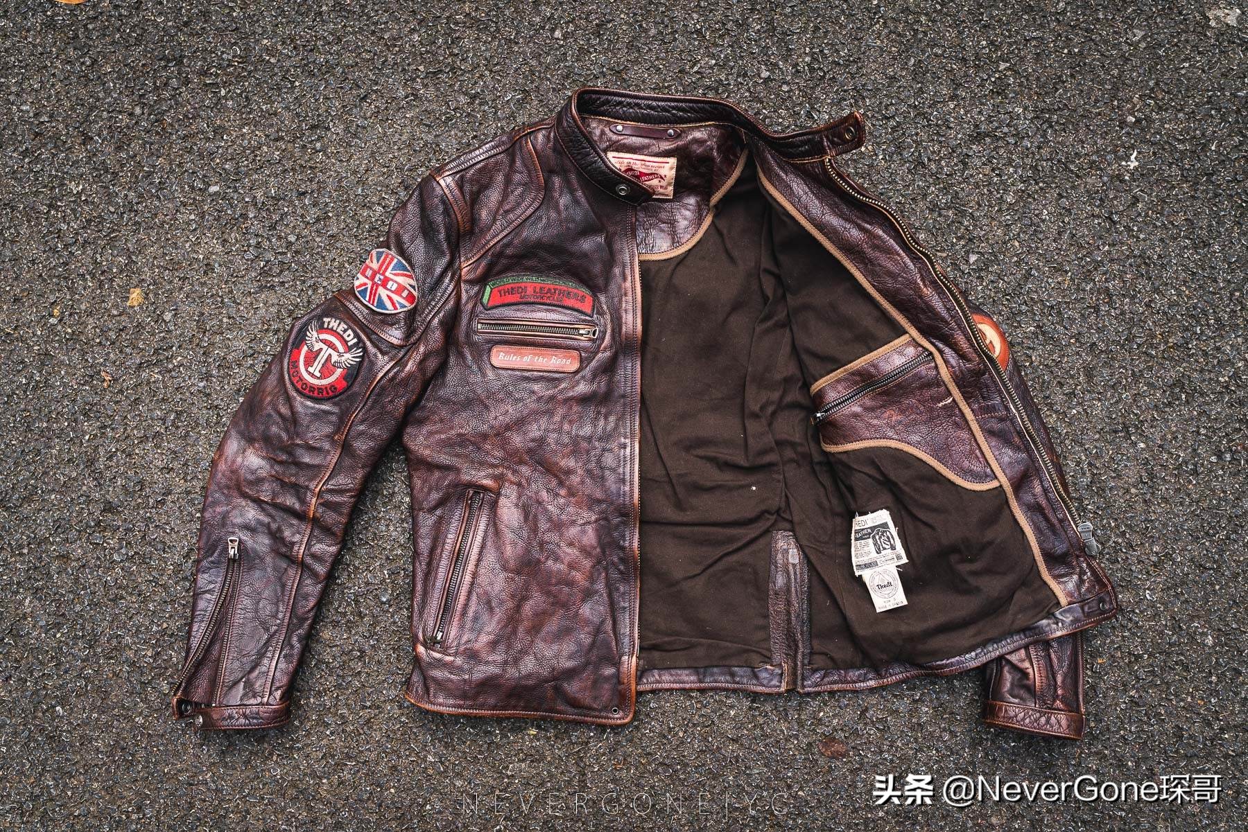 小众棕色短款皮衣,英伦机车皮衣推荐