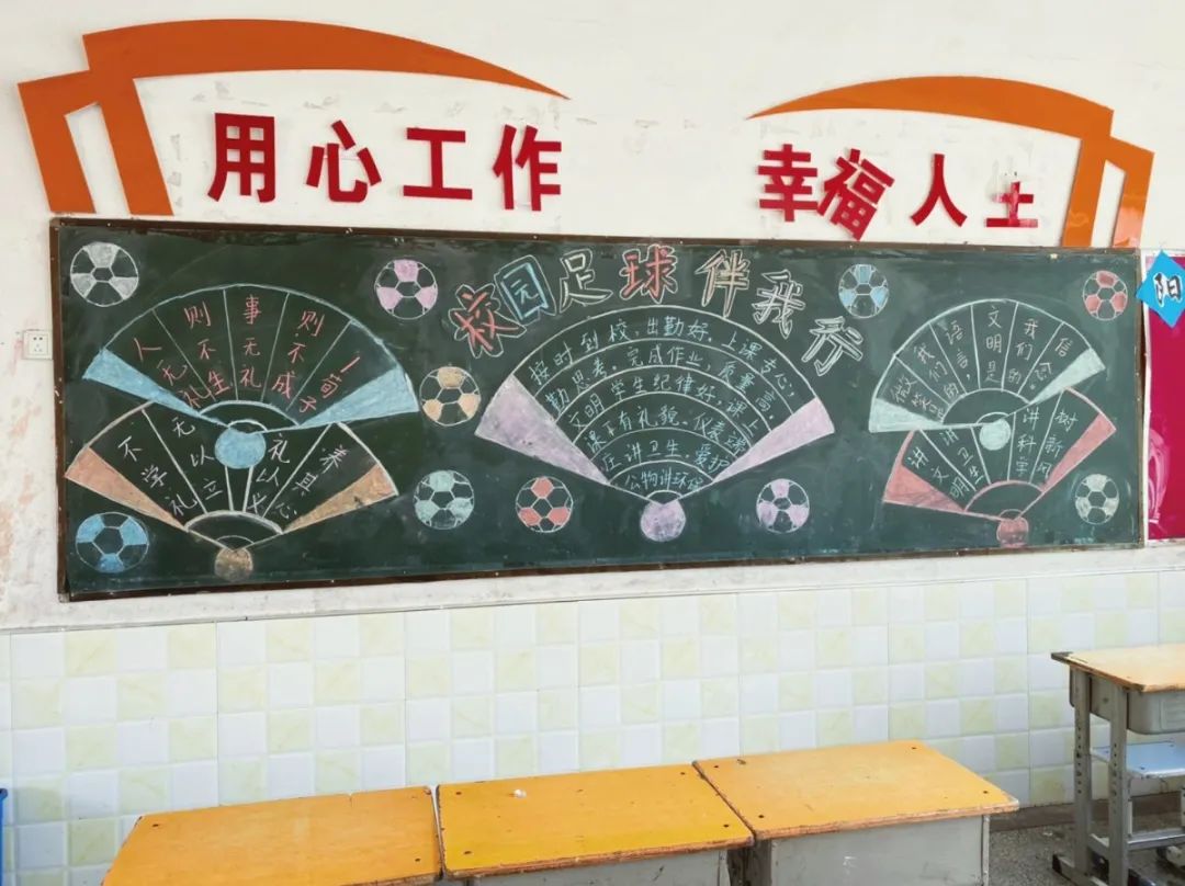 校园足球文化手抄报第1名,德育为先五育并举黑板报