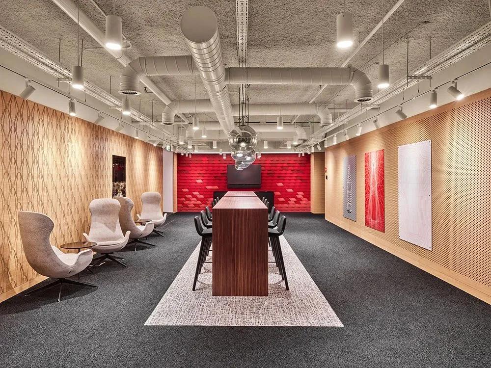 极简办公室水吧台组合效果图,现代轻奢办公室吧台