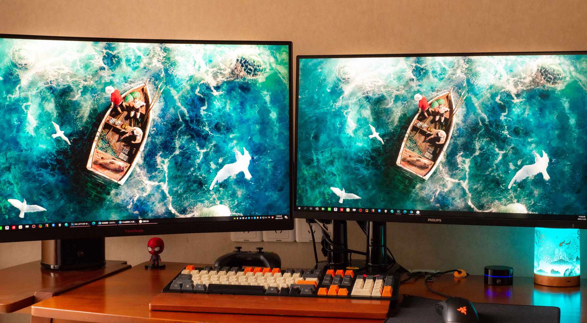 电脑显示器双屏上下支架推荐,显示器桌面挂式两用支架