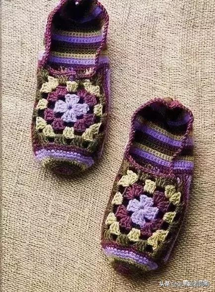 毛线地板拖鞋编织教程全过程,钩拖鞋的各种钩织教程