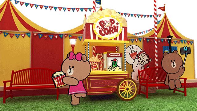 布朗熊可妮兔搞怪版,布朗熊与可妮兔网红打卡