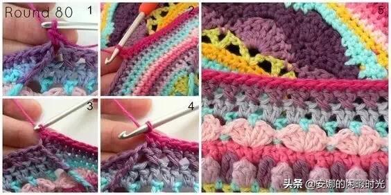曼陀罗毯子编织教程,苏菲花园曼陀罗毯子钩法高清图解