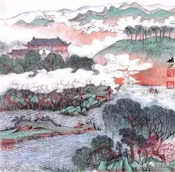 历代名家青绿山水画作品,历代青山绿水经典国画精品欣赏