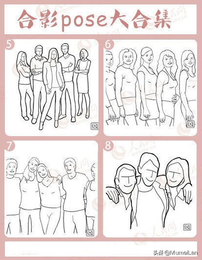 九张集体照片摆pose图片,聚会拍照姿势怎么摆5个人