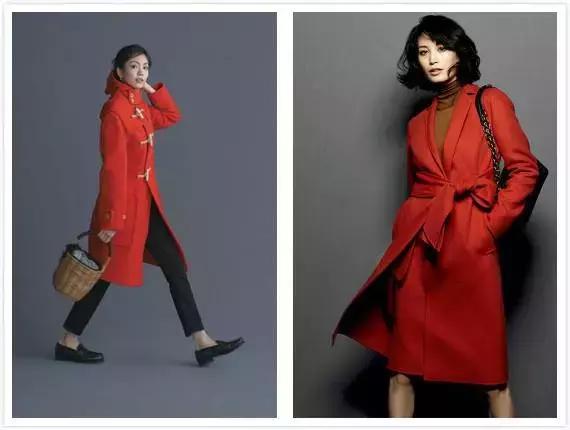 姑娘，你穿彩色大衣真好看！