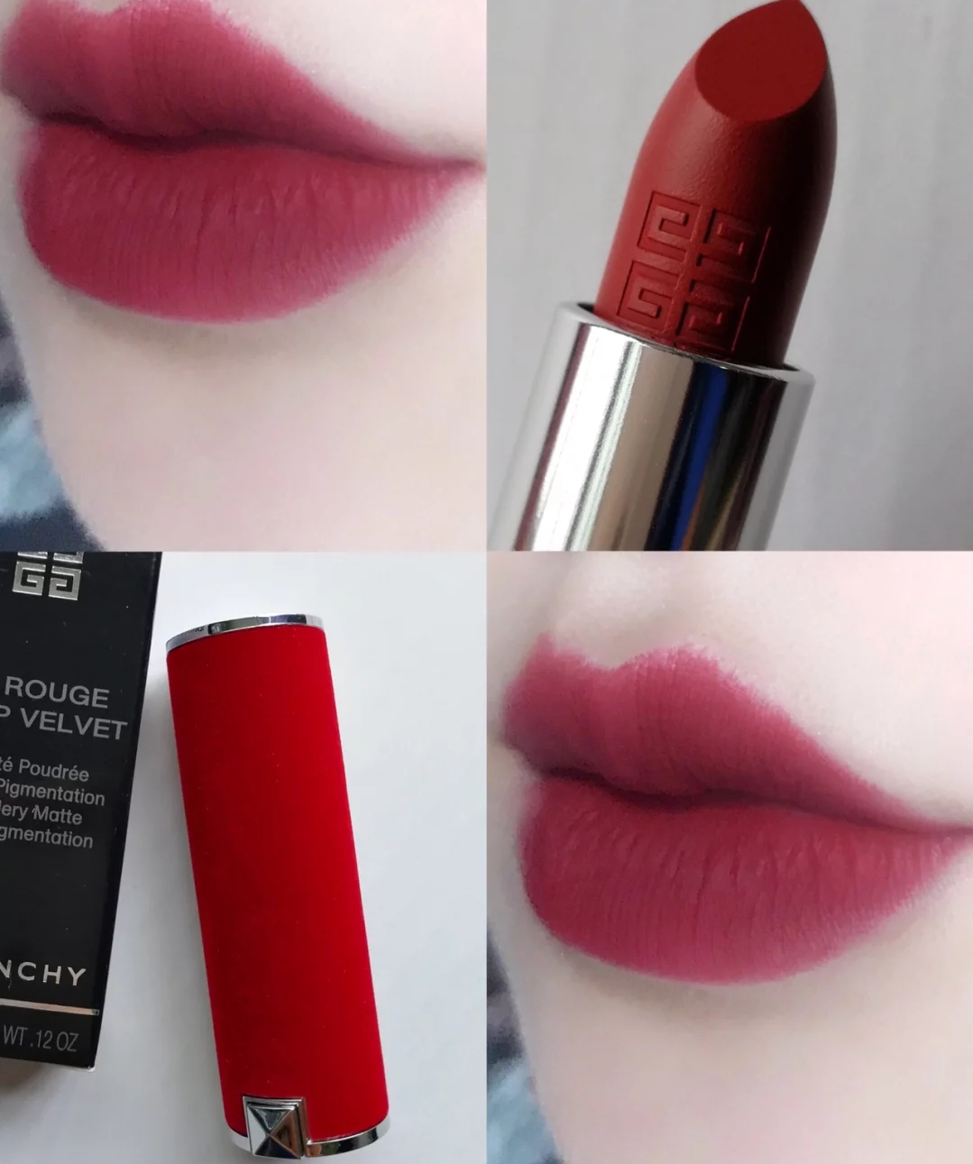 纪梵希口红色号新款推荐第一名,纪梵希红丝绒口红试色36和333对比
